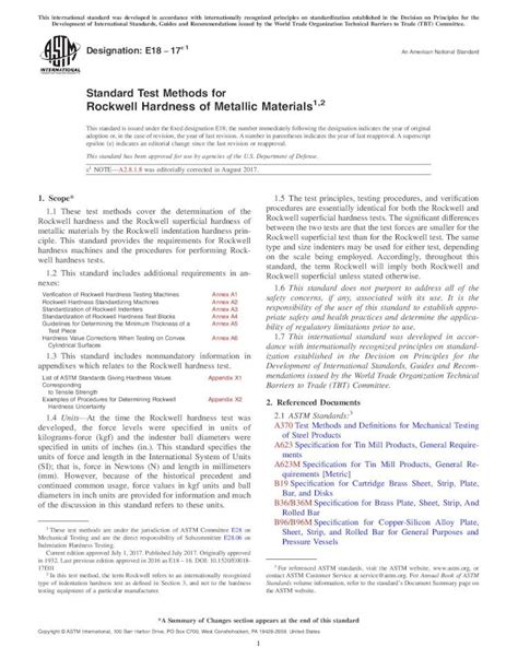 e18 standard test methods for rockwell hardness of metallic materials|rockwell hardness testing standard.